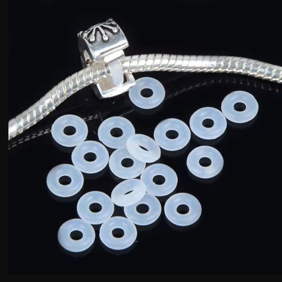 5-6-10pcs Pandora Silicone Clear Micro Rings Stoppers Set - Picture 1 of 5